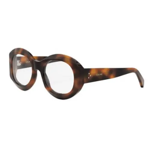 Celine 3 Dots CL50149I 053 Shiny Havana Round Women`s Eyeglasses