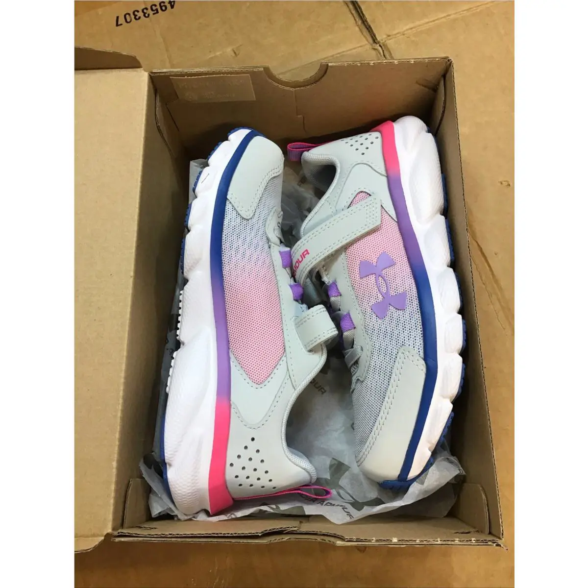 Under Armour shoes - Under Armour Charged Assert - Charged Assert - 3024590-003 - Grey White Pink Blue 4