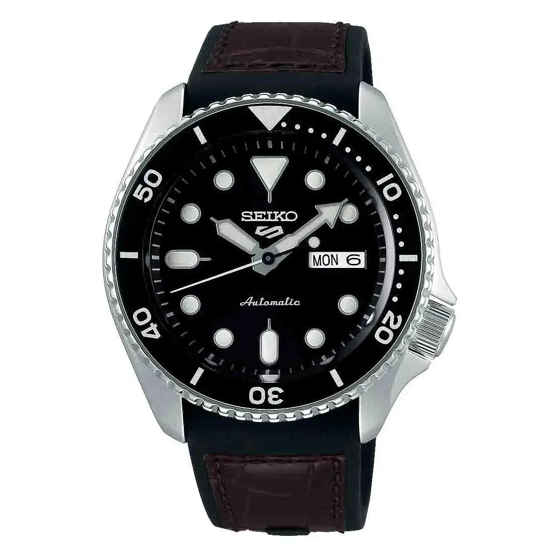 Seiko 5 Sports SRPD55K2 Men`s Resin Strap Black Dial 100M Automatic Watch