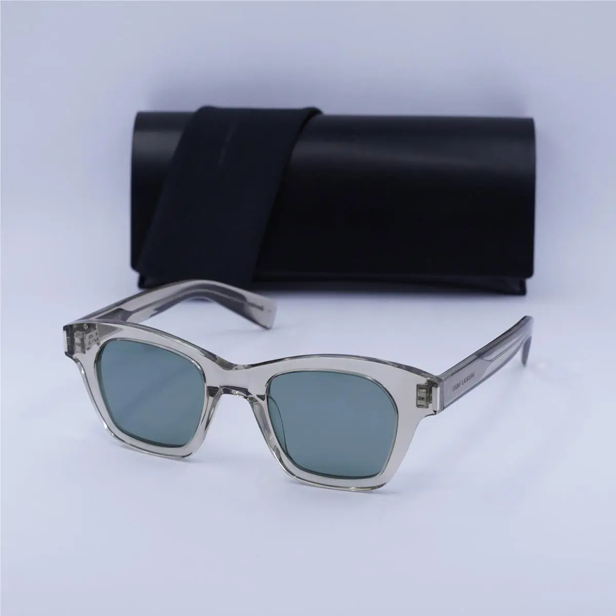 Saint Laurent SL592 005 Transparent Beige/green 47-23-145 Sunglasses by Yves Saint Laurent