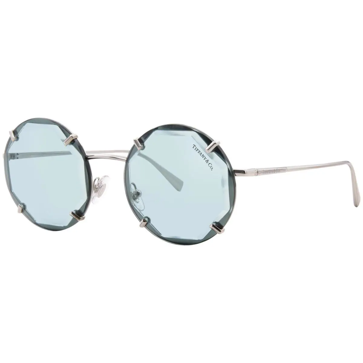 Tiffany Co. TF3091 6001D9 Sunglasses Women`s Silver/azure Round Shape 52mm