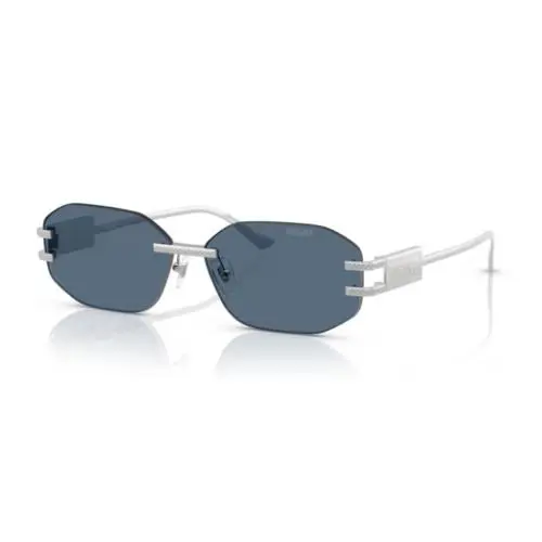 Versace 0VE2274 100080 Silver/dark Blue Soft Square Women`s Sunglasses