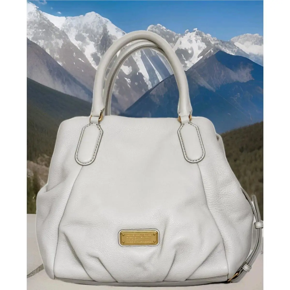 Marc Jacobs Q Fran Tumbleweed Beige Leather LG Shoulder Tote Bag
