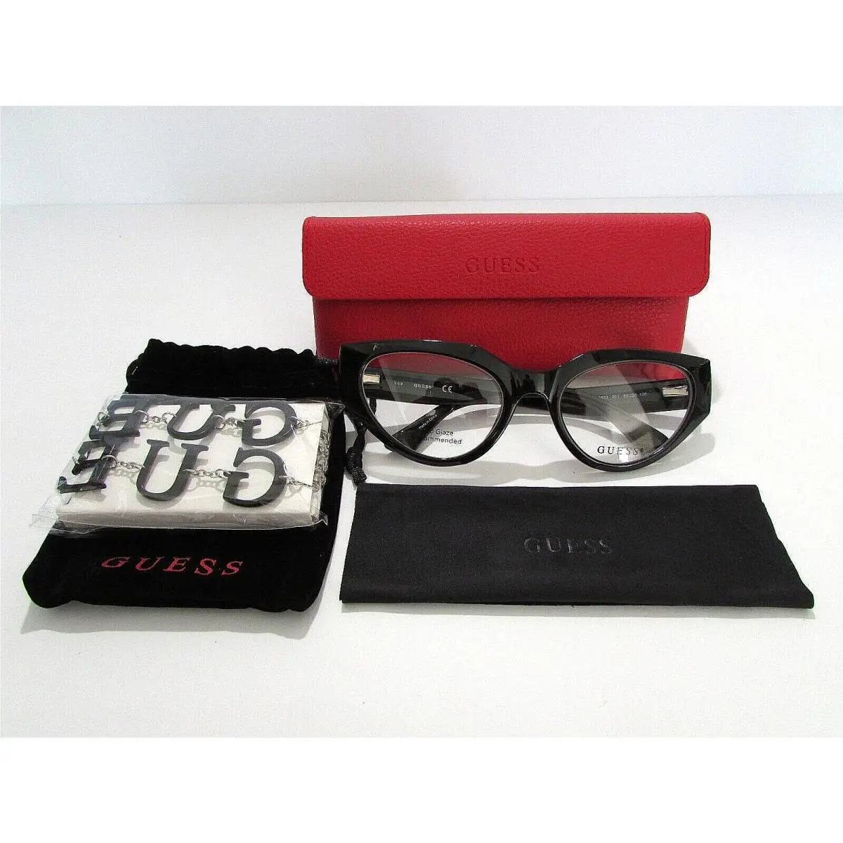 Guess GU2853 GU 2853 001 Shiny Black Eyeglasses Rx-able Frame