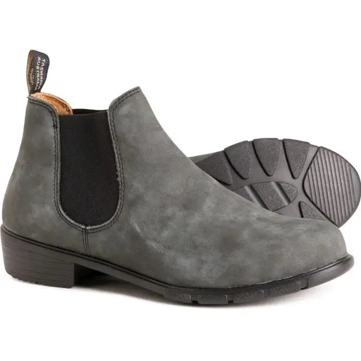 Blundstone BL 1971 Ankle Chelsea Boot Low Heel Rustic Black Uk/au 3 Women`s 6 US - Gray
