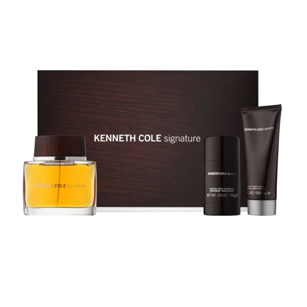Kenneth Cole Signature 3pc Set 3.4oz Edt Spr +3.4oz A/shave Balm +2.6oz Deo