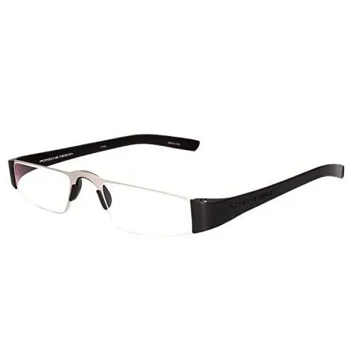 Porsche Semi-rimless Stainless Steel Reading Glasses 8801-A Gun Metal Black+2.50