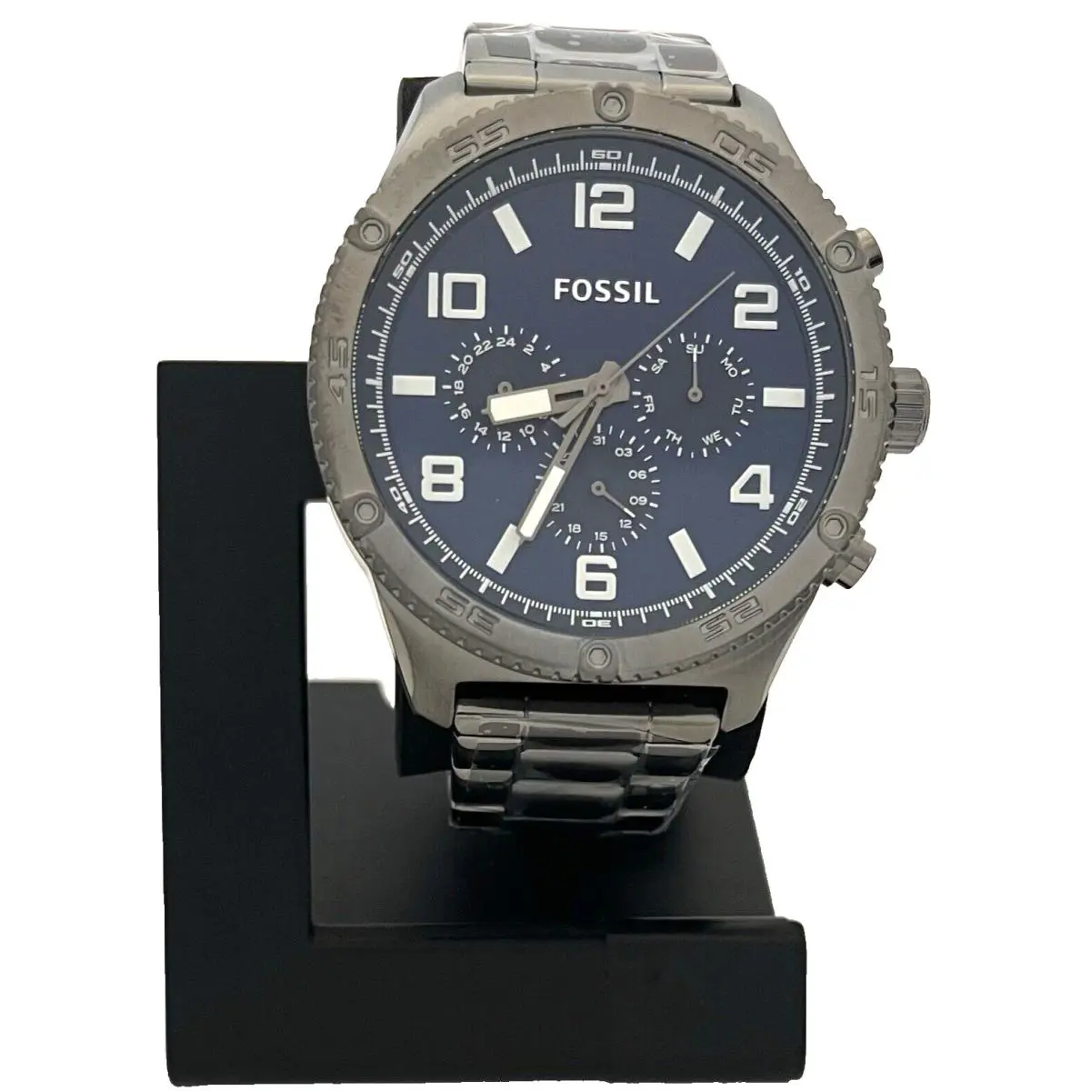 Mens Brox Multifunction Smoke Stainless Steel Watch BQ2798 by Fossil