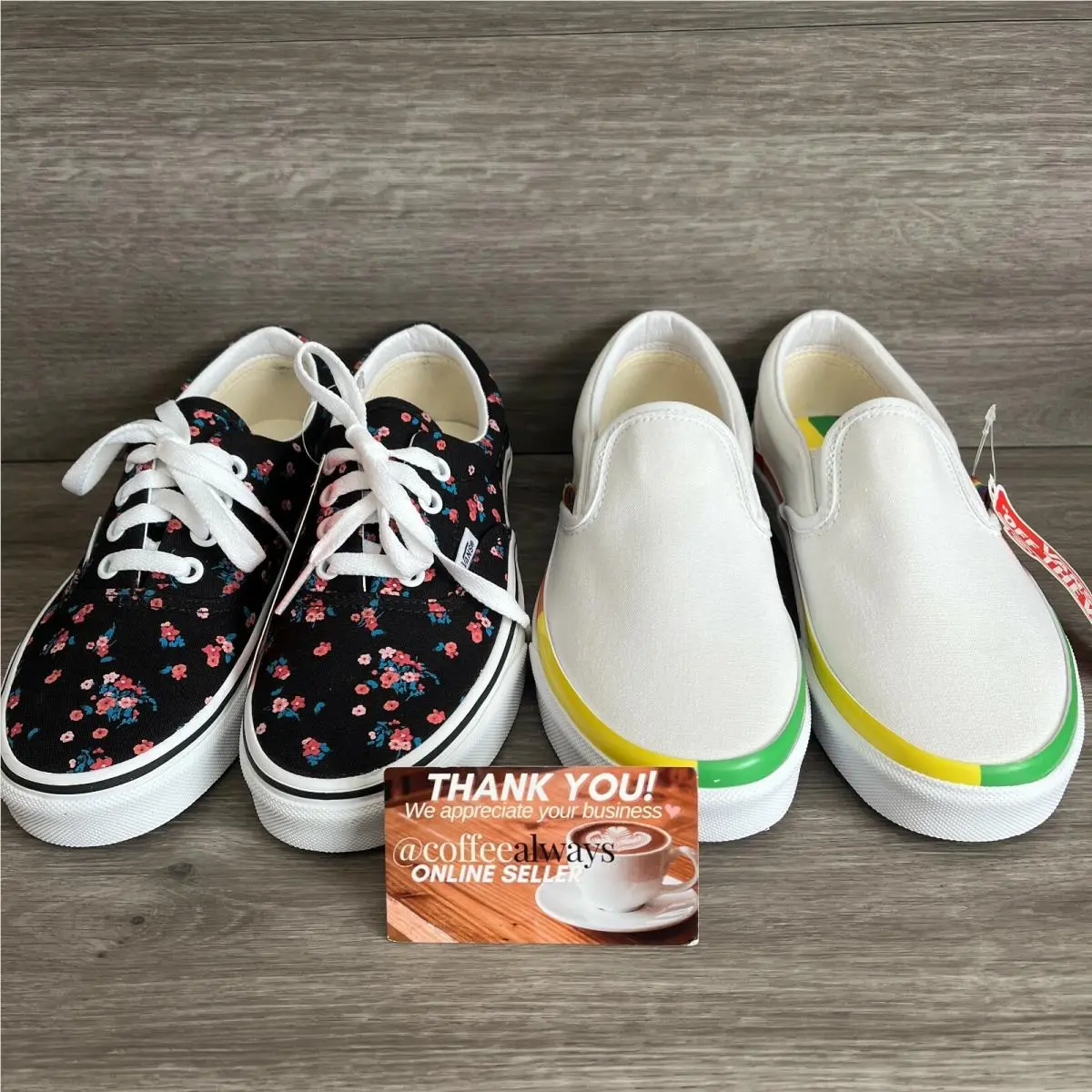 Vans Bundle Women`s Size 5.5: Era Ditsy Floral Slip-on Rainbow Foxing