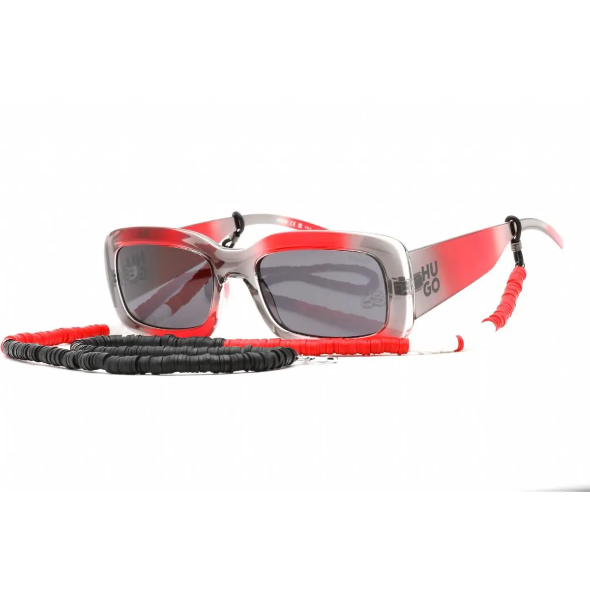 Hugo HG 1281/S 0268 IR Sunglasses Gray Red Frame Gray Lenses 56mm