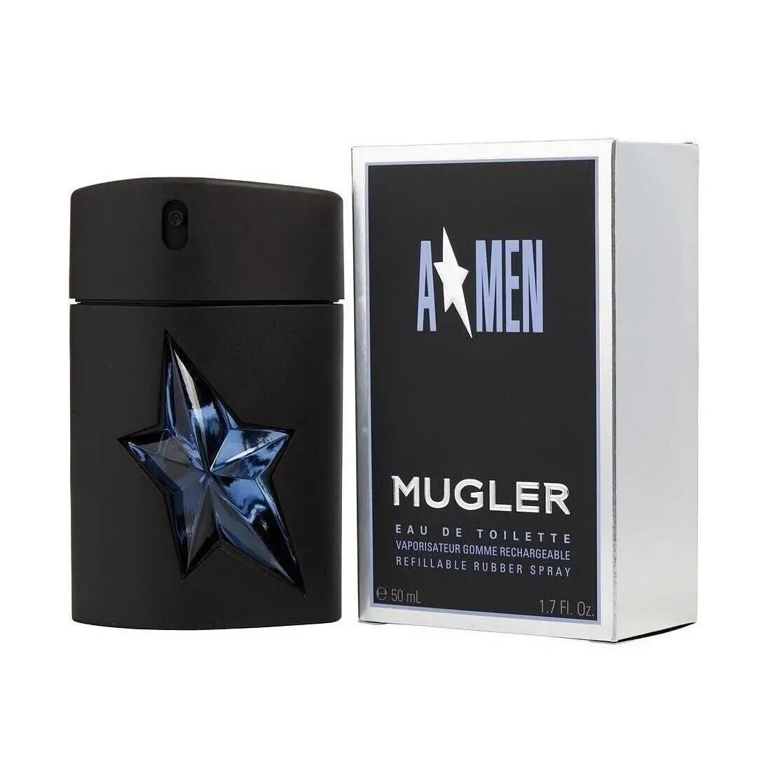A Men Angel Amen Thierry  1.7 oz Edt Refillable Rubber Spray Cologne by Mugler