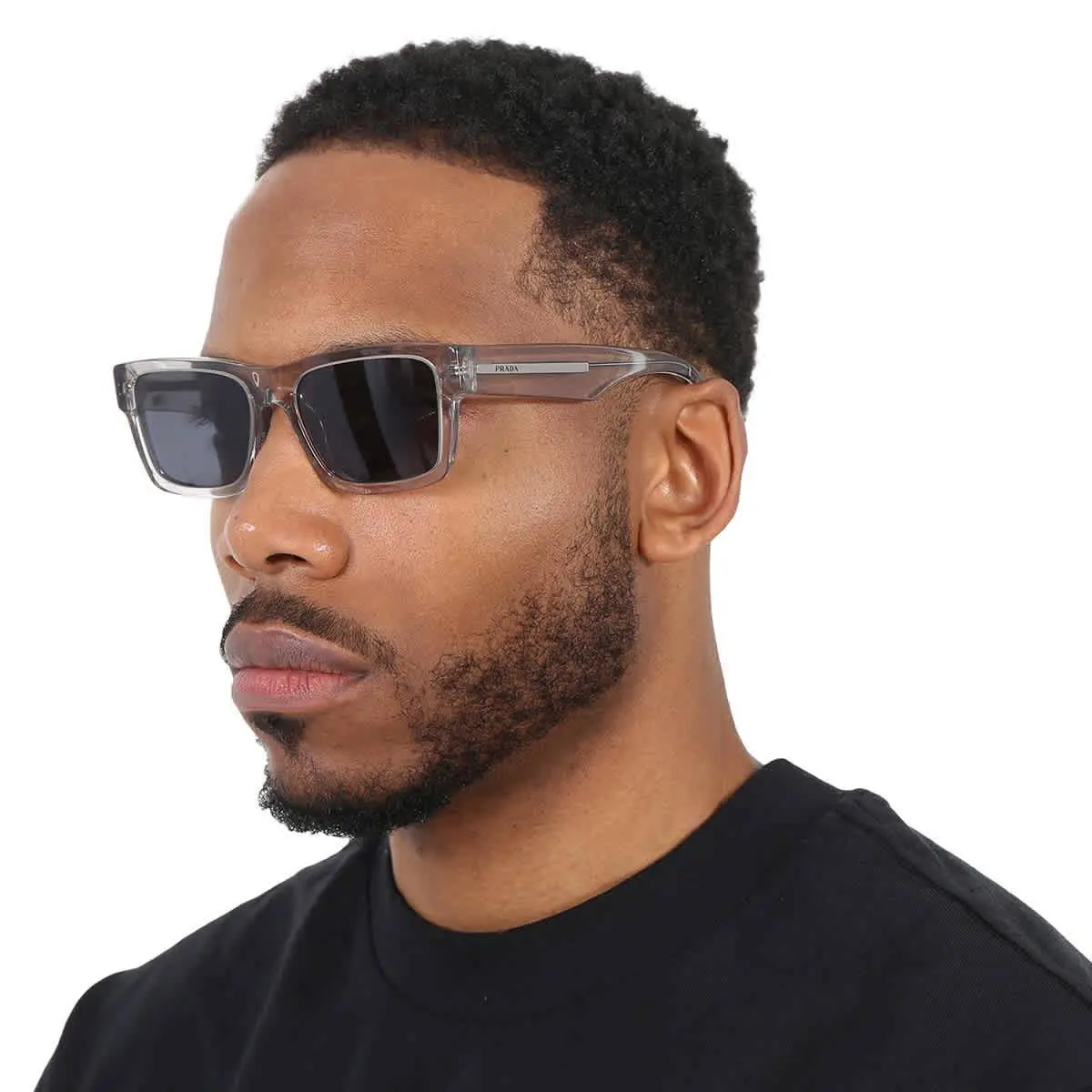 Prada Blue Rectangular Men`s Sunglasses PR 25ZS U430A9 56 PR 25ZS U430A9 56