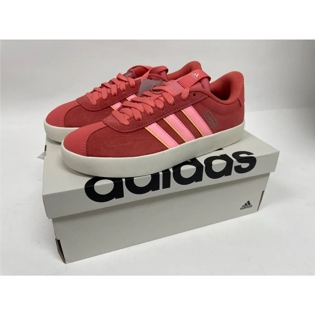 Adidas Women’s VL Court 3.0 Skateboard Shoes Size 6.5 Scarlet/pink/almost Yellow