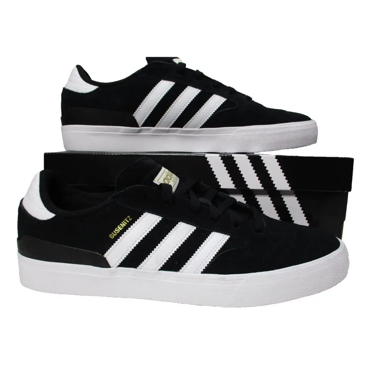 Busenitz Vulc II Skate Shoes Black White Suede Mens Sz 10 by Adidas