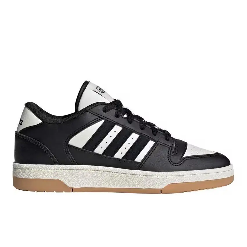 Women Adidas Break Start Low Casual Shoes Sneakers Size 8 Black White Gum IE1009 - Black