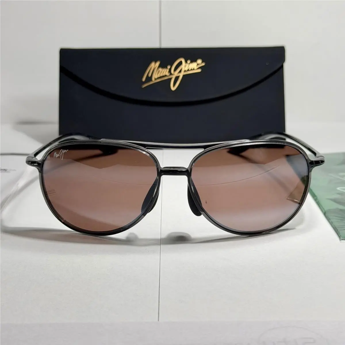 Maui Jim Alelele Bridge Grey Smoke Polarized Maui Rose Lens Sunglass R438-11