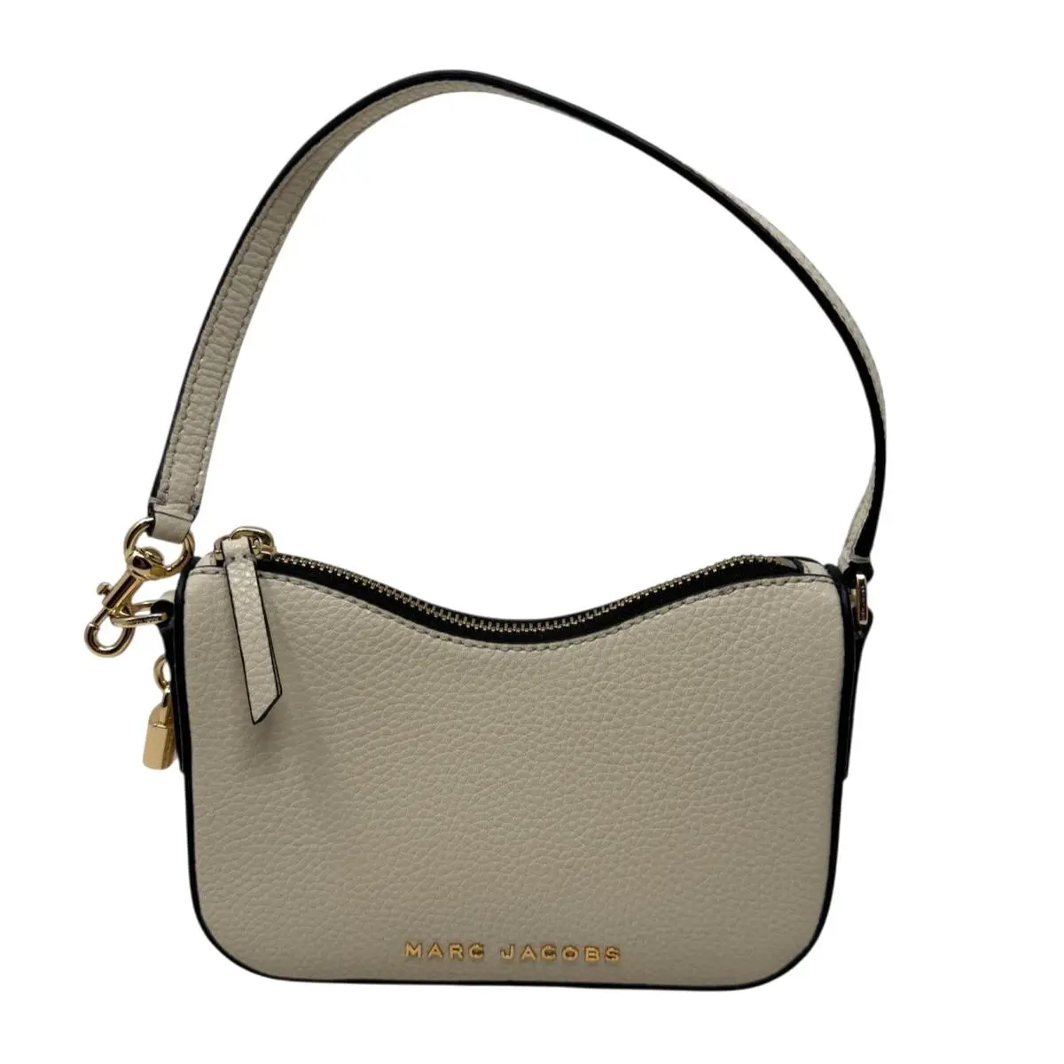 Marc Jacobs Mini Drifter Pebble Leather Wristlet Shoulder Bag 4S5SCP001S01 - Handle/Strap: Marshmallow, Hardware: Gold, Exterior: Marshmallow