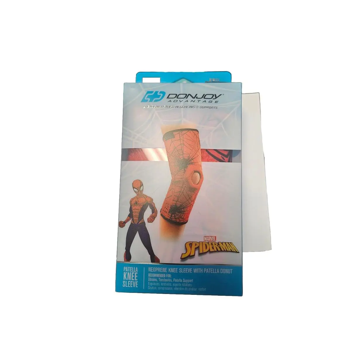 48PK Donjoy Spiderman Neoprene Knee Sleeve with Patella Donut Youth