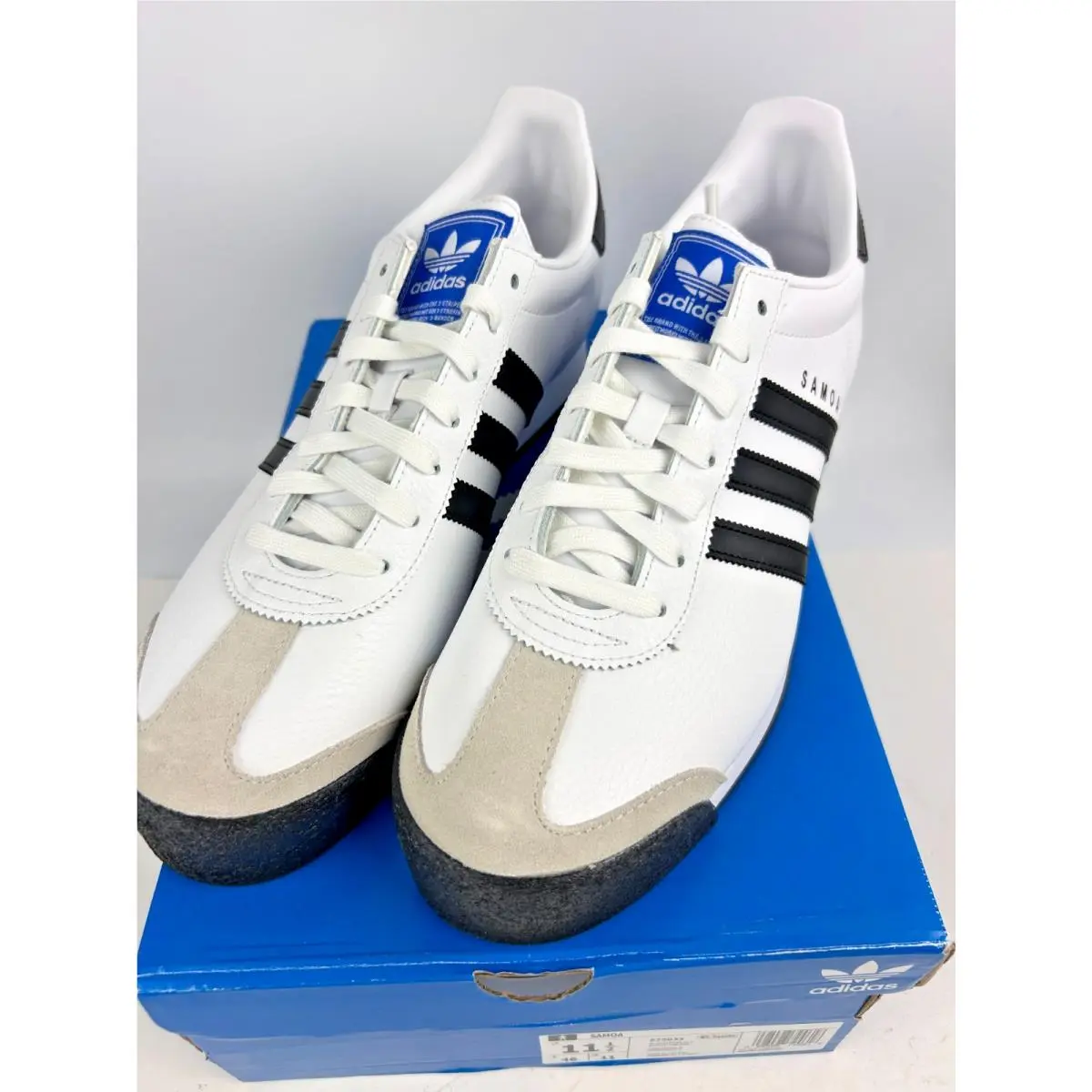 Samoa Sneakers Run Black White Mens Size 11.5 Leather Suede by Adidas