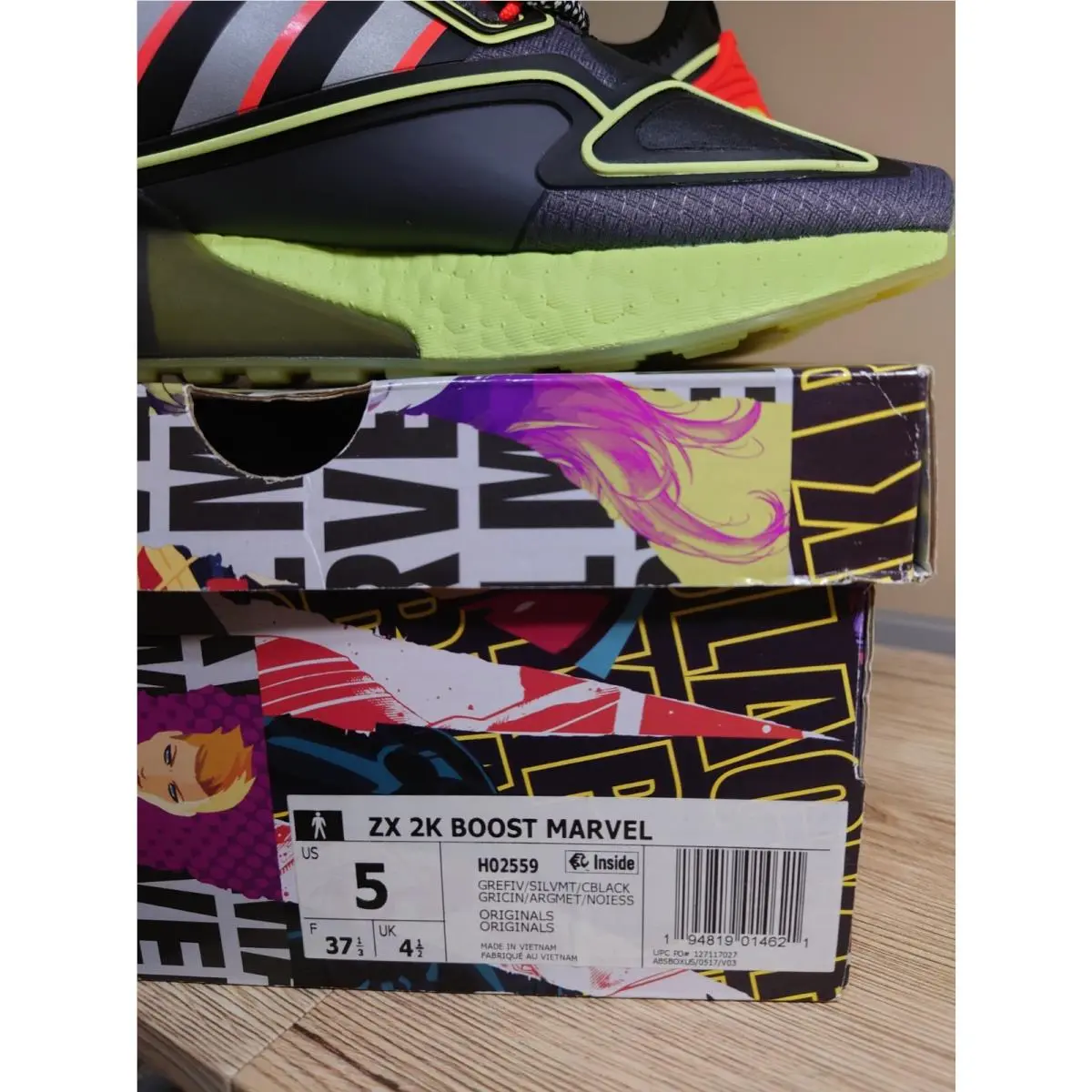 Adidas shoes - adidas ZX 2K Boost Marvel Stark Industries - H02559 - Gray, Manufacturer: Grey Five / Silver Metallic / Core Black (UPC: 944814014641) 3