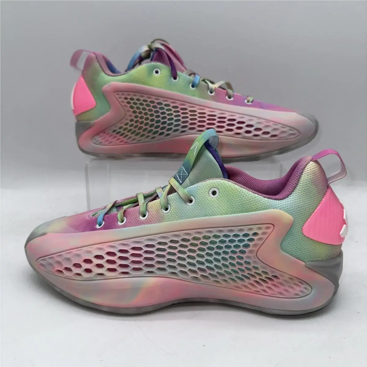 Men`s Size 9 Anthony Edwards 1 Low JR3915 Pink Basketball Sneaker by Adidas