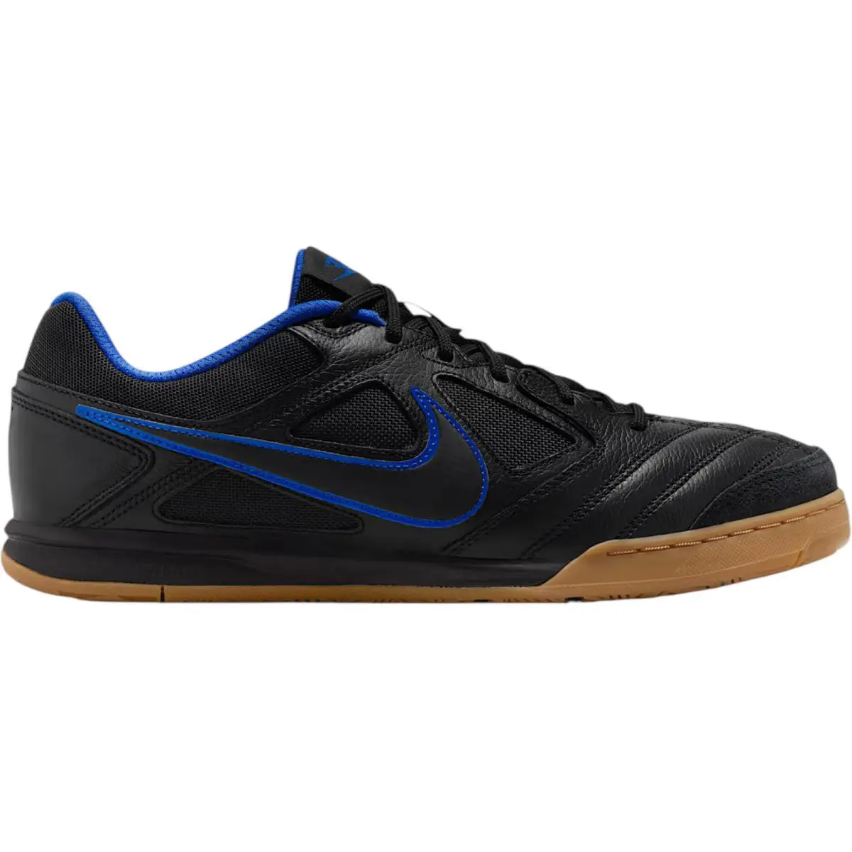 Nike Gato Men Casual Soccer Shoe Size 7-14 Color Athletic Sneaker - Black/Gum Light Brown/Royal Blue