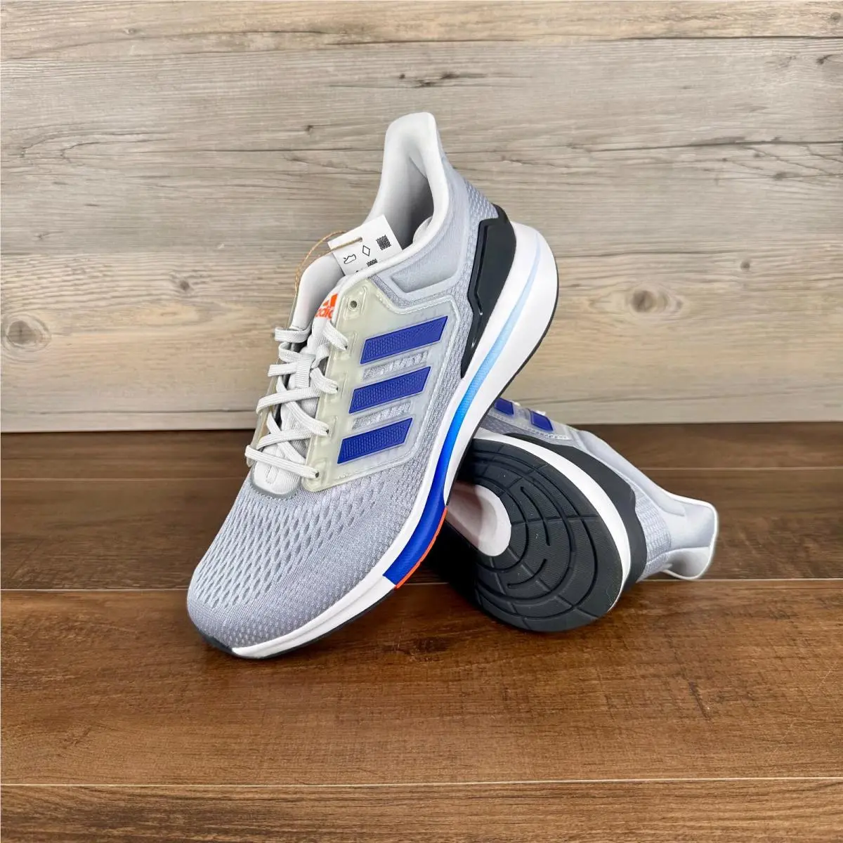 Adidas EQ21 Mens Size 10 Halo Silver Royal Blue Semi Impact Orange GY2195