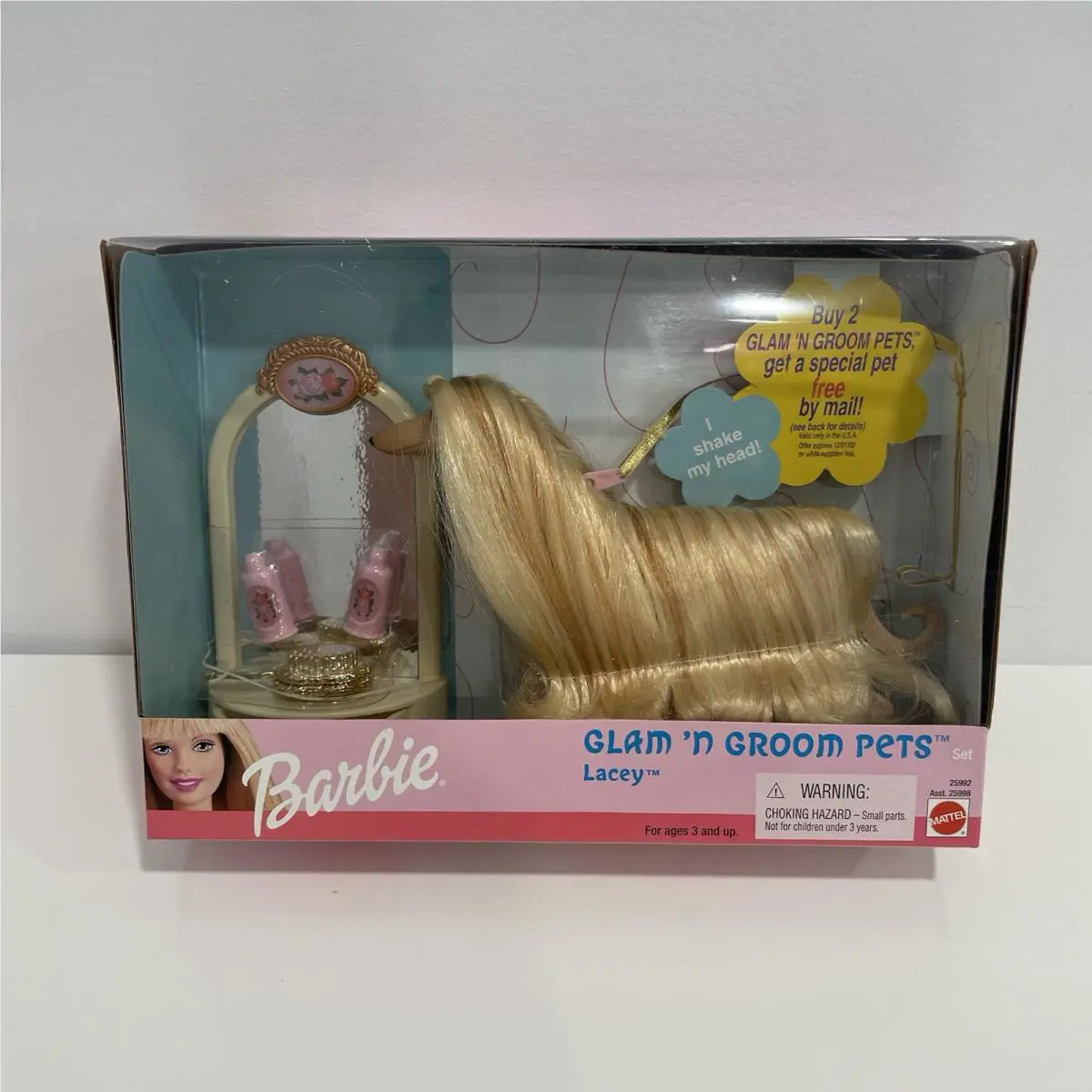 Barbie Glam ‘N Groom Pets Lacey Afghan Hound Dog 1999 Old Stock Nrfb