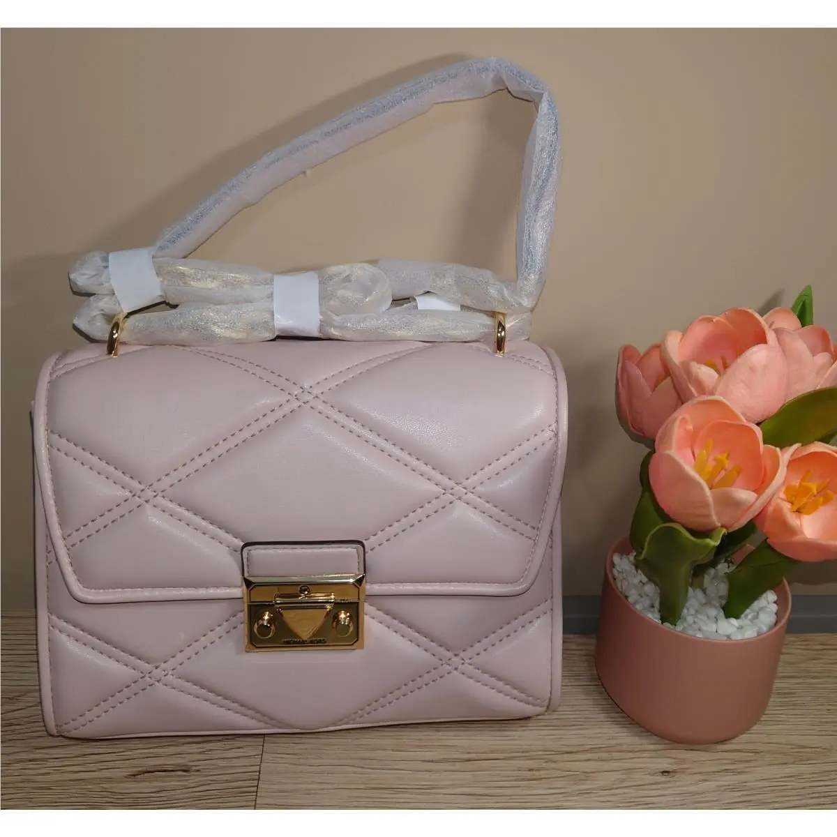 Michael Kors Serena MD Flap Convertible Shoulder-crossbody Powder Blush