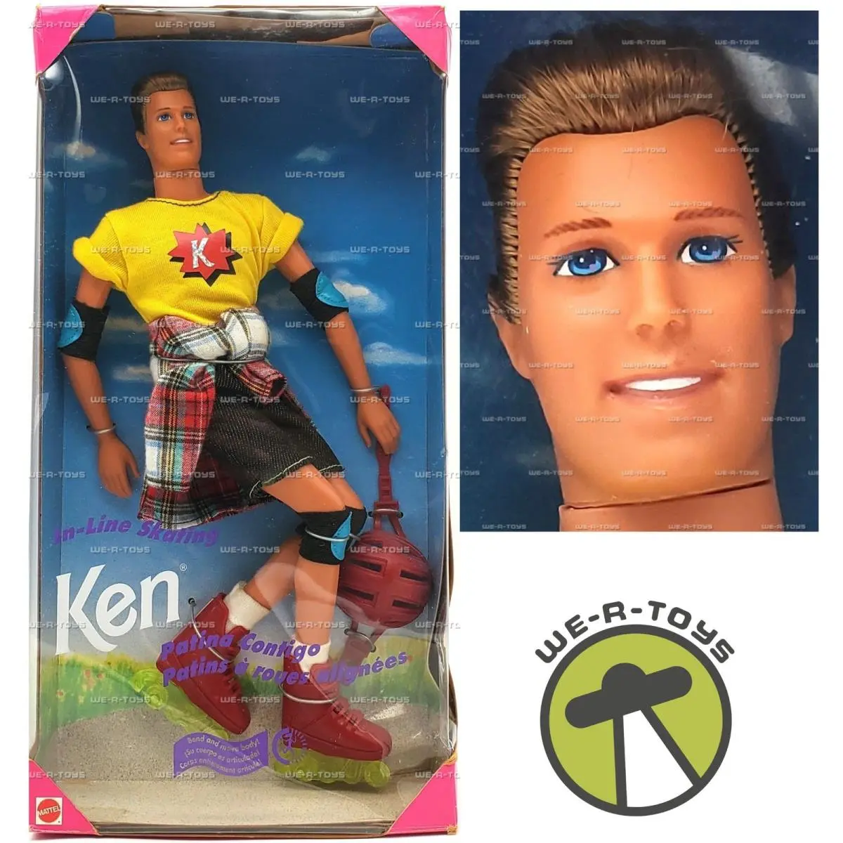 Barbie In-line Skating Ken Doll with Rollerskates Mattel 1995 15474