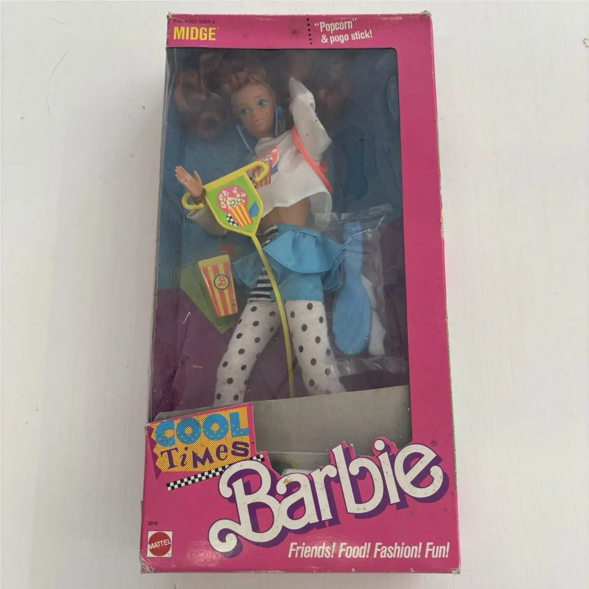 Barbie 1988 Cool Times Midge W/ Popcorn Pogo Stick Doll Mattel 3216