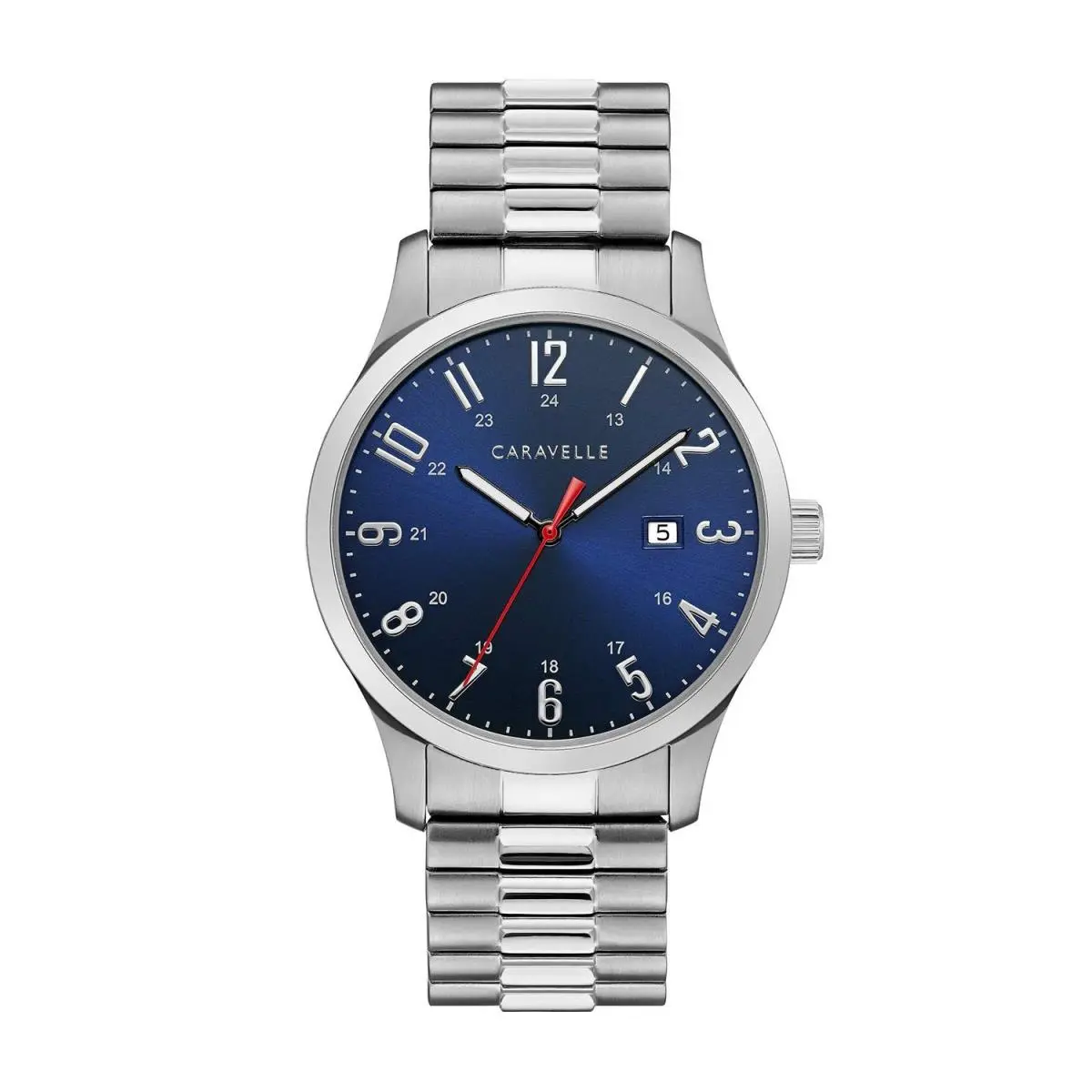 by Bulova Men`s Traditional Quartz Stainless Steel 3-Hand Date by Caravelle
