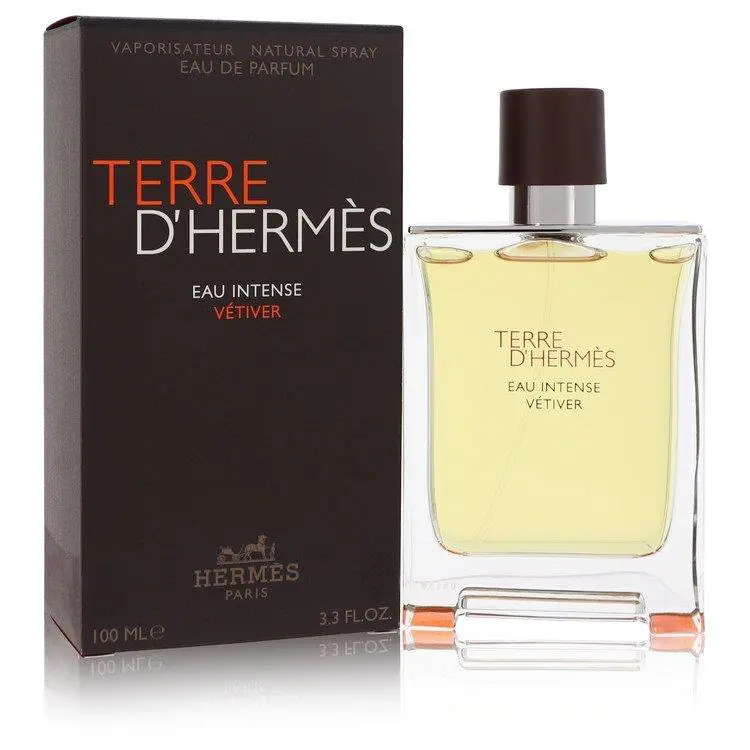 Terre D`hermes Eau Intense Vetiver by Hermes Men`s Eau De Parfum Spray 3.3 oz