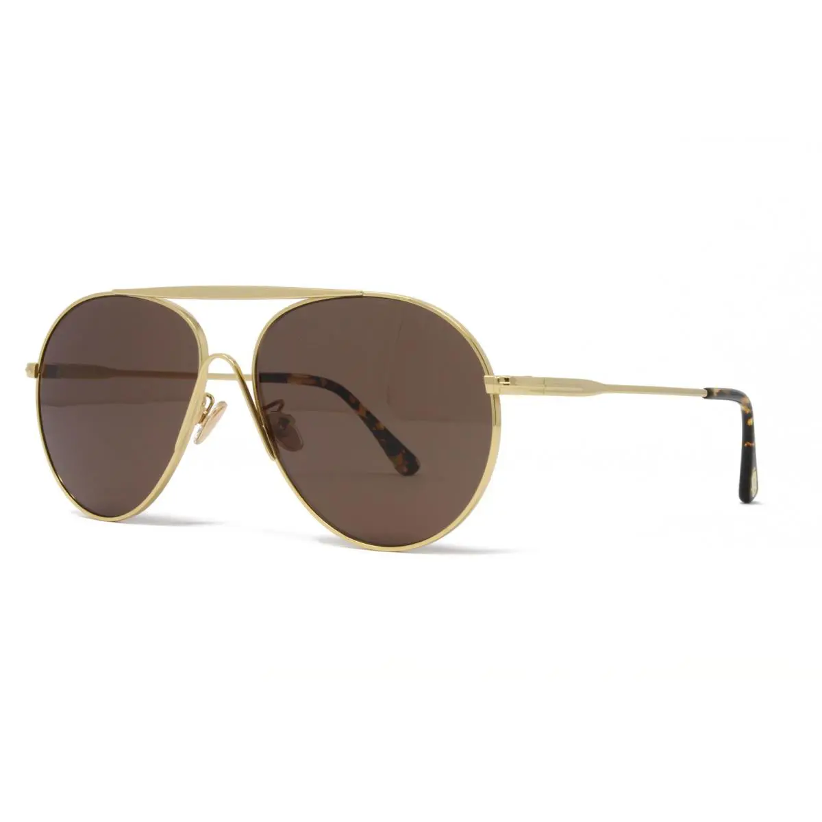 Tom Ford Sunglasses Men`s Aviator Metal Gold 61mm Brown Lens FT0773DS-30E