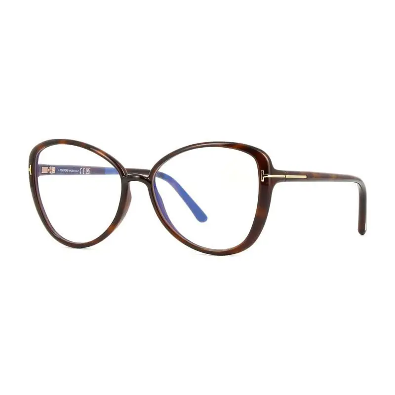 Tom Ford FT5907-B 052 Dark Havana/clear Blue Light Block 55mm Eyeglasses