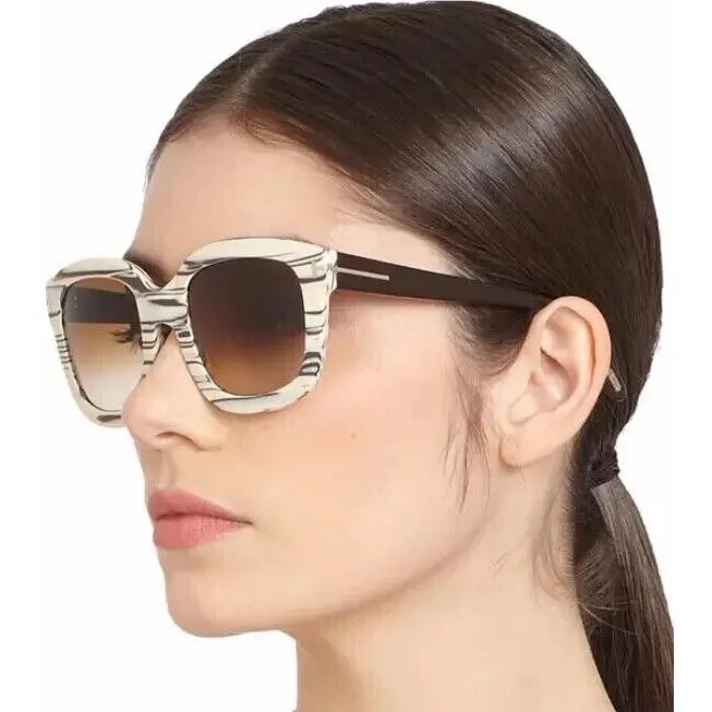 New.  Christophe TF 279 25F Ivory Stripe/brown Gradient Lens Sunglasses by Tom Ford