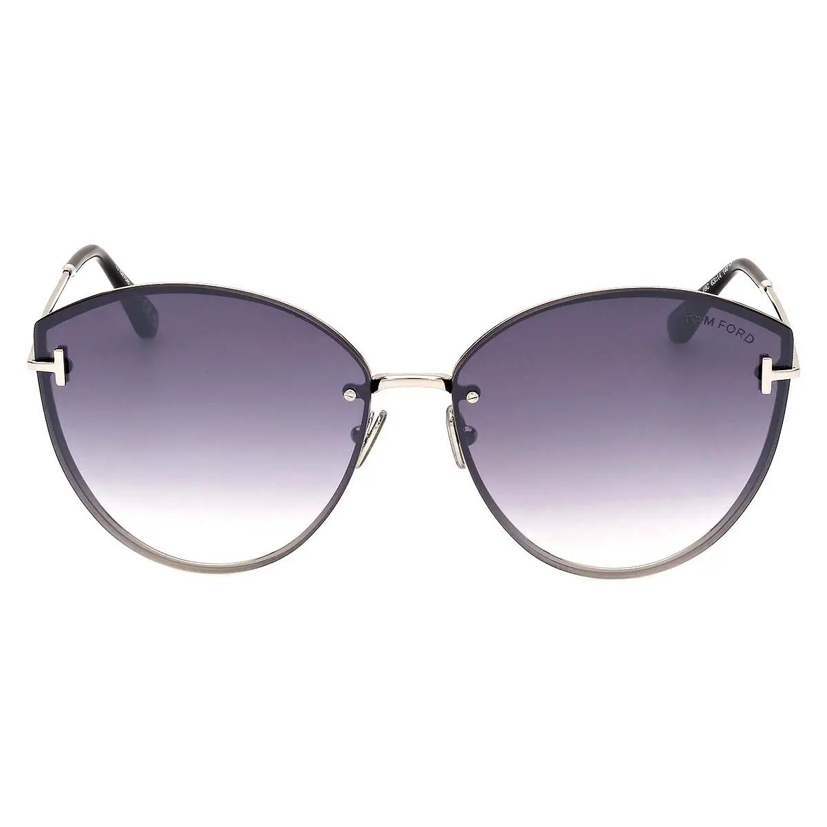 Tom Ford FT1106 Evangeline Sunglasses Women Shiny Palladium 63mm - Frame: Shiny Palladium, Lens: Smoke Mirrored