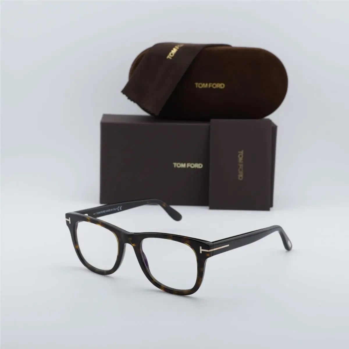 Tom Ford FT5820-B 052 Dark Havana/clear Blue Light Block 50mm Eyeglasses