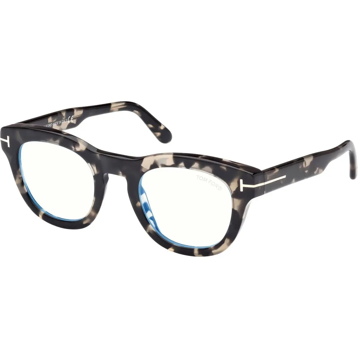 Tom Ford Men`s 49mm Striped Black Havana Eyeglasses FT5873-B-005-49