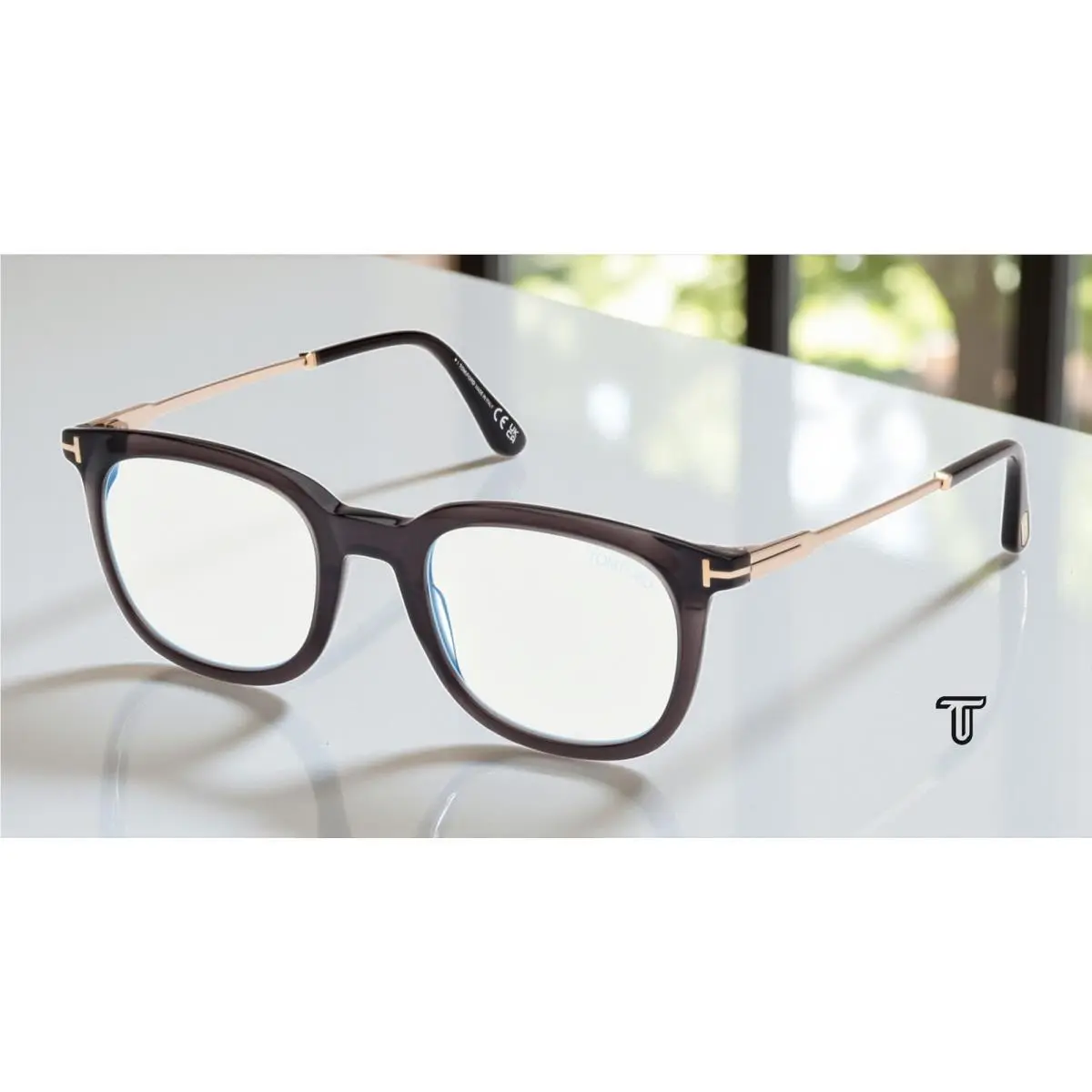 FT5904 B 005 Black Other Blue Block Lens 50 mm Men`s Eyeglasses by Tom Ford