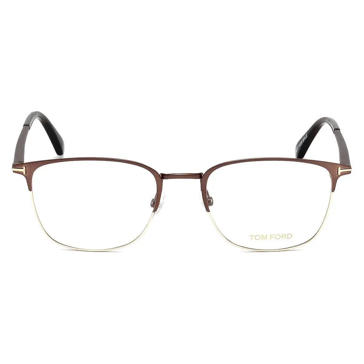 Tom Ford FT5453 Eyeglasses Matte Dark Brown Shiny Rose Gold 54mm