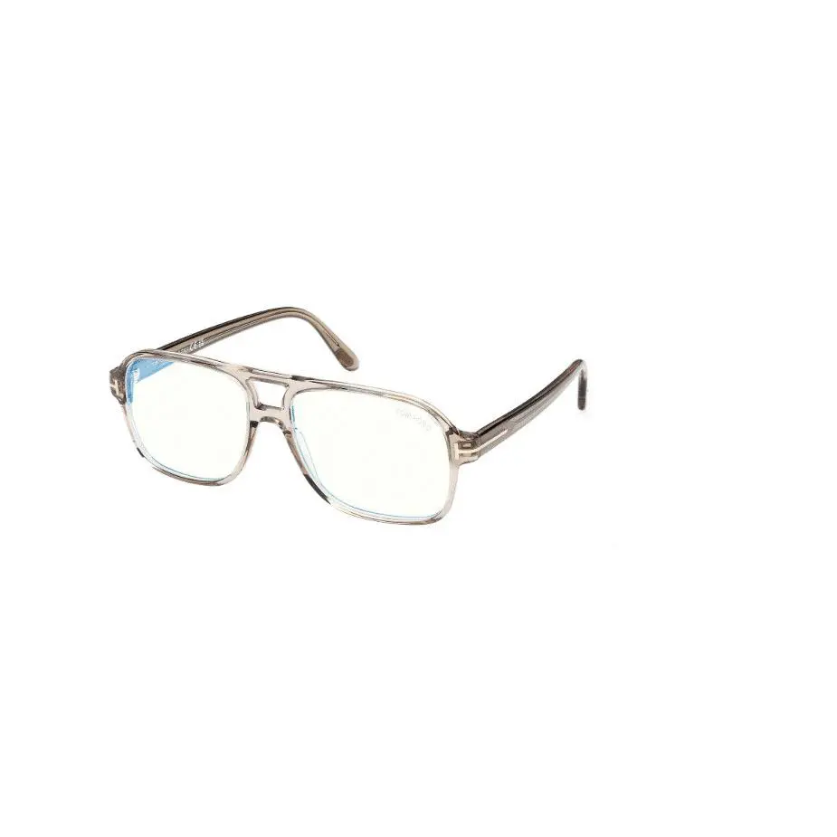 Tom Ford FT6058-B 051 Mastic Soft Square Blue Block Men`s Eyeglasses