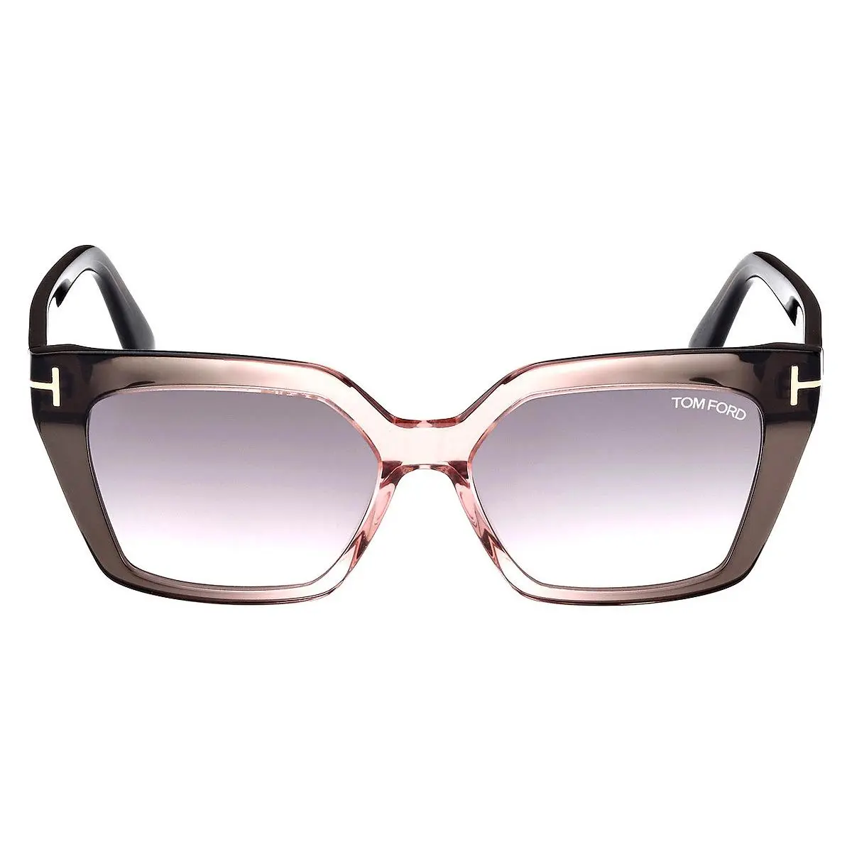 FT1030 Shiny Transparent Gray and Rose/t Logo / Rose Mirrored by Tom Ford
