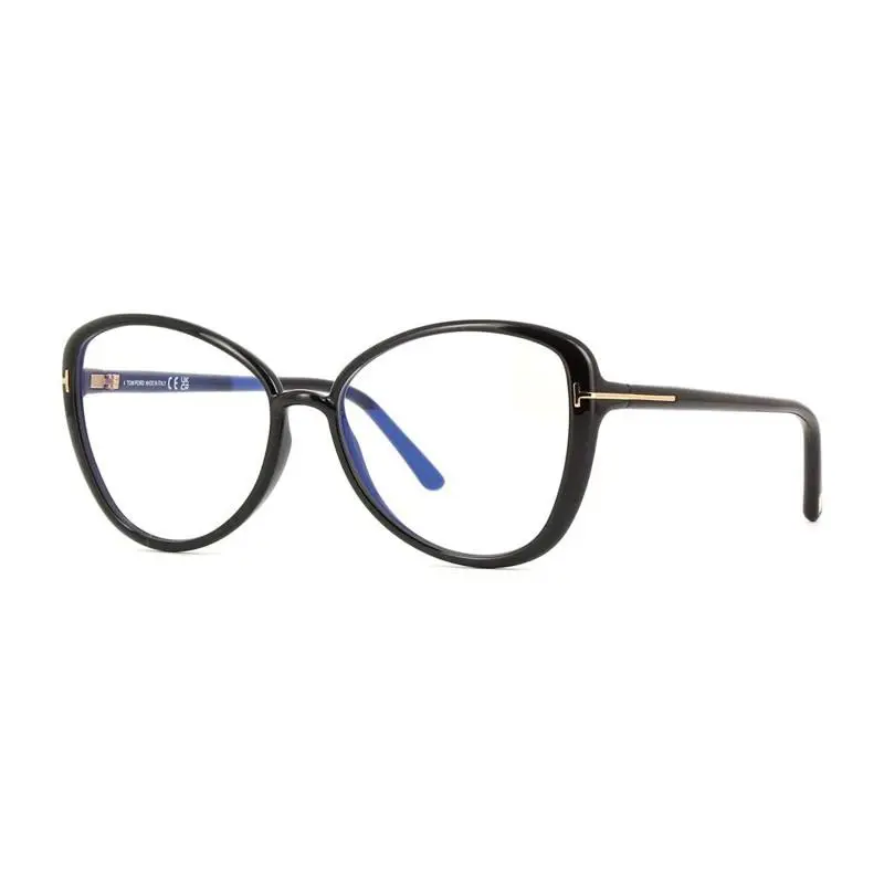 Tom Ford FT5907-B 001 Shiny Black/clear Blue Light Block 55MM