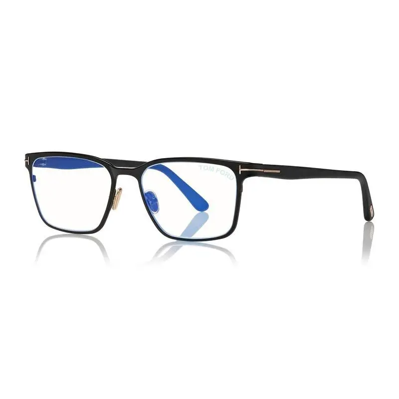 Tom Ford FT5733-B 002 Matte Black/shiny Rose Gold/clear Blue Light Block