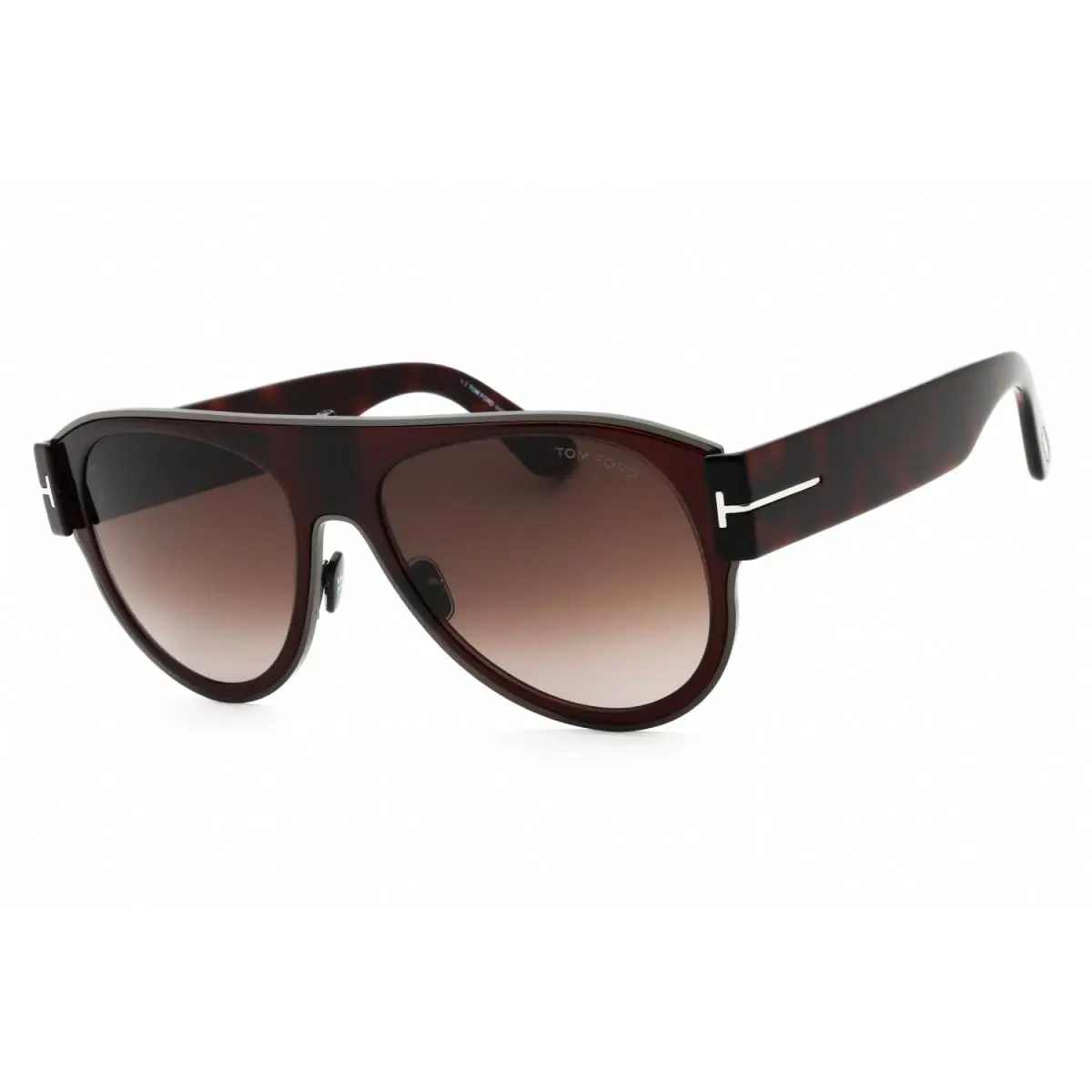 Tom Ford LYLE-02 FT1074 48T Sunglasses Brown Frame Gradient Bordeaux Lenses 58mm
