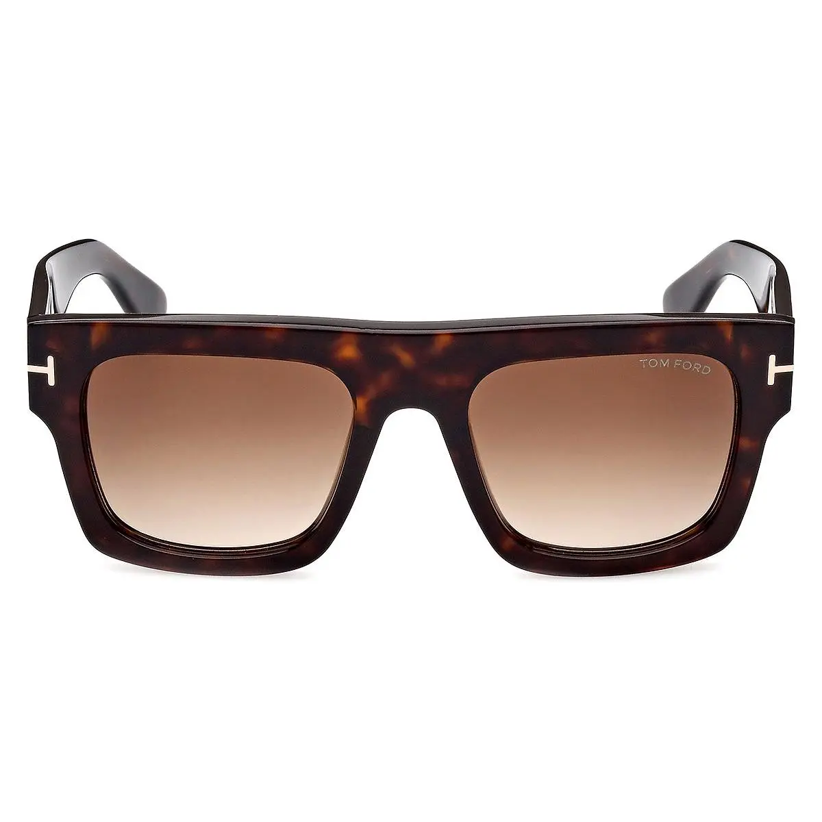 FT0711 Fausto Sunglasses Shiny Dark Havana Gradient Brown 53mm by Tom Ford