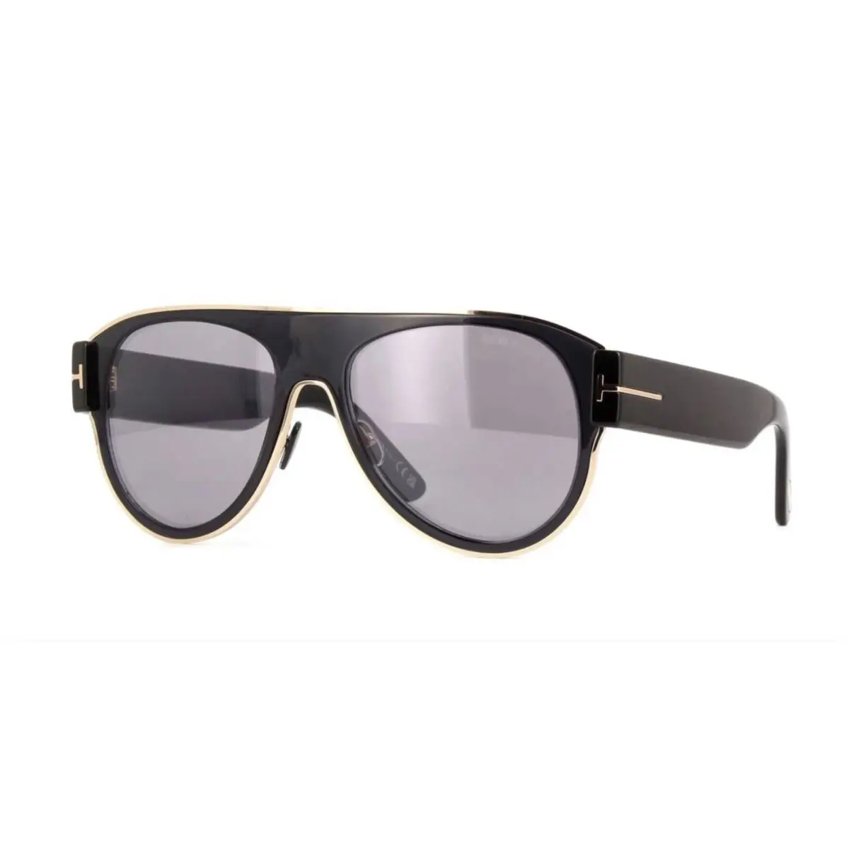 Tom Ford LYLE-02 FT1074 01C Sunglasses Black / Gold Frame Grey Lenses 58mm