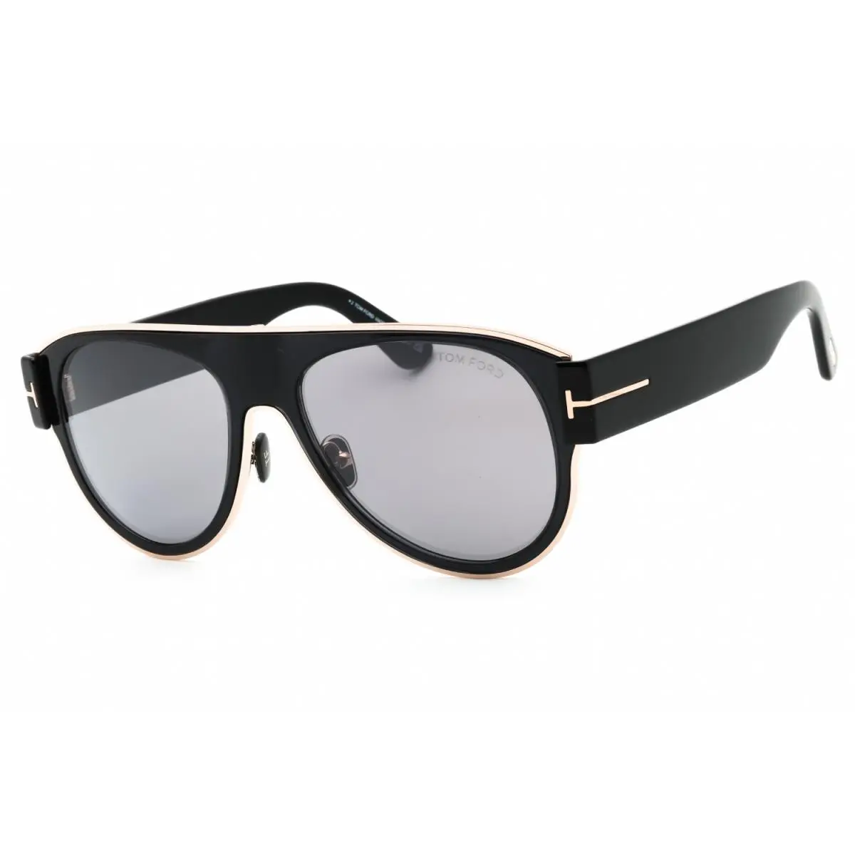Tom Ford LYLE-02 FT1074 01C Sunglasses Black Gold Frame Grey Lenses 58mm