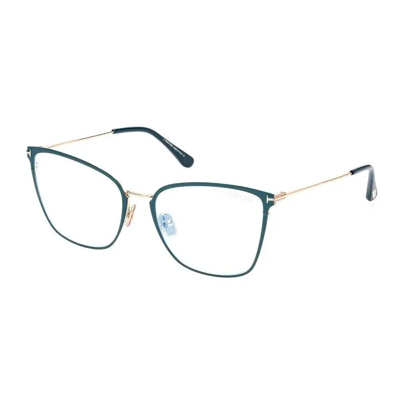 FT5839-B 087 Shiny Turquoise/gold/clear Blue Light Block 56mm by Tom Ford
